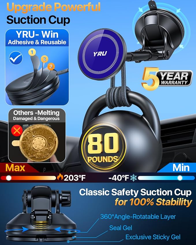 YRU[2025 Upgraded Magnetic Phone Holder - Image 2