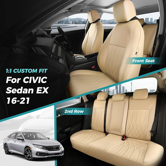 Seat Covers for Honda Civic Sedan EX-L, Sport 2016 2017 2018 2019 2020 2021 - Image 7