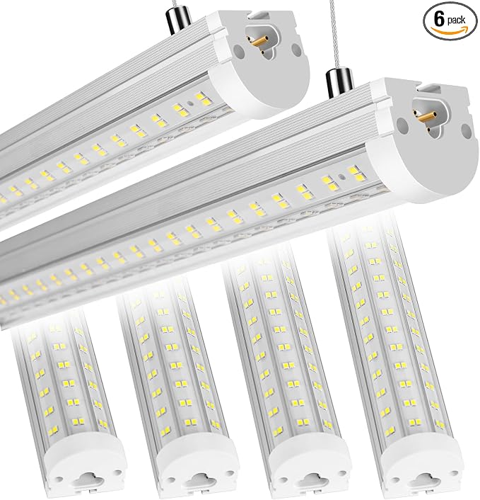 8FT U Shape 125W Integrated Tube Bright LED Light, 6500K Clear White, 20000LM by Phiwicsh