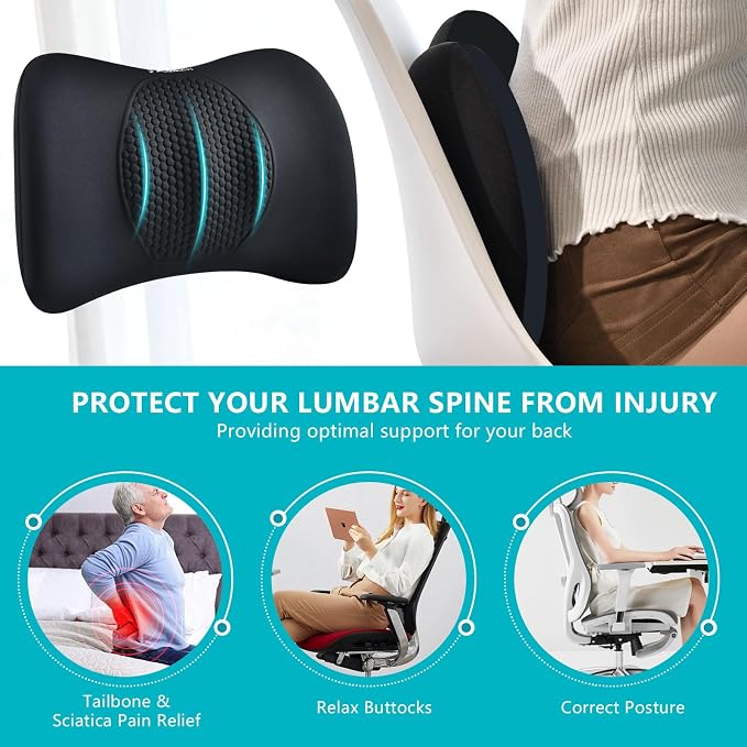 FLORICH 3 PCS Seat Cushion for Carseat Lumbar Support Pillow Car Neck Headrest - Image 7