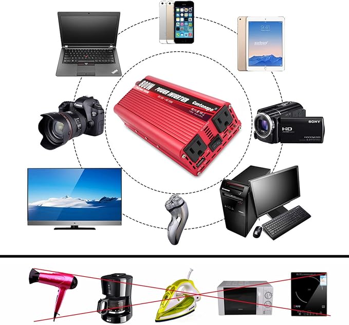 800 Watt Car Inverter DC 12V to 110V/120V AC Converter Power Inverter - Image 3