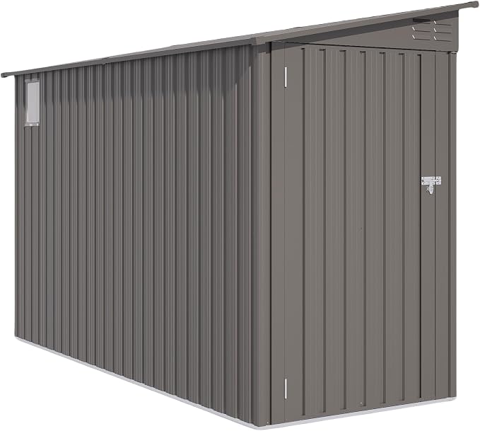 4 * 9.2 FT Outdoor Storage Shed, Galvanized Steel Garden Shed - Image 7
