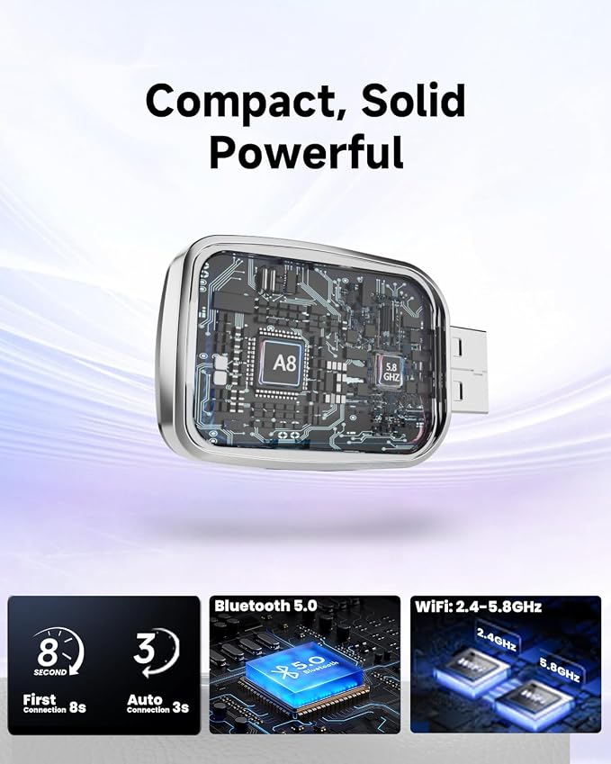 Mini Wireless CarPlay Adapter for iPhone 2025 Upgraded, Plug & Play, No Latency - Image 4