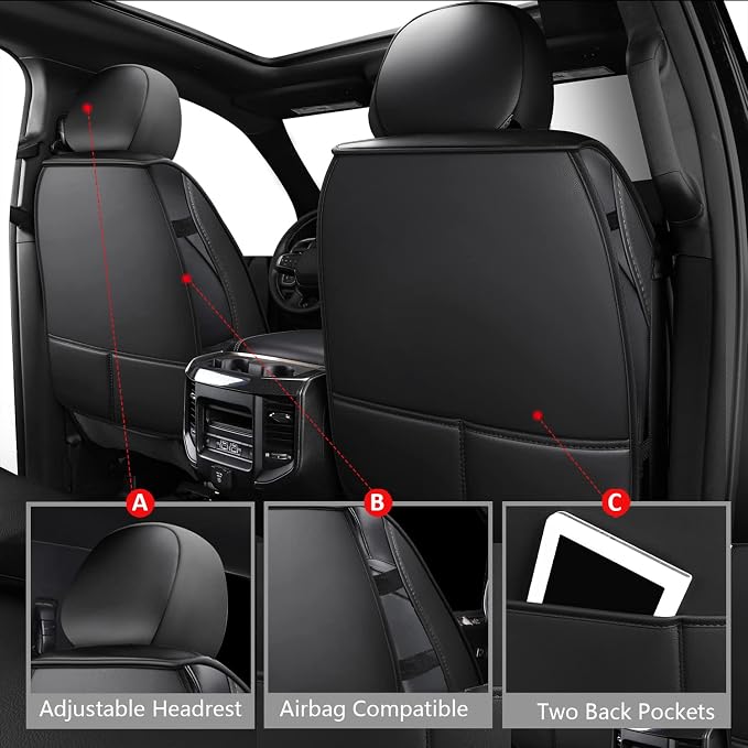 MIROZO Dodge Ram Seat Covers Full Set - Image 3