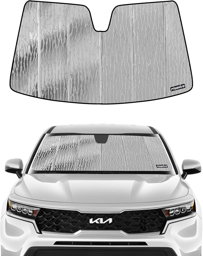 Windshield Sun Shade for Kia Sorento 2021-2025, Front Window Sunshade Shield by Pigenius
