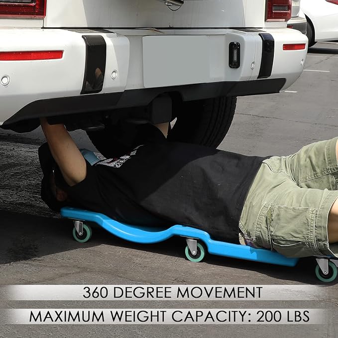 DNA MOTORING 40Inch Low Profile Plastic Rolling Garage Shop Creeper - Image 7