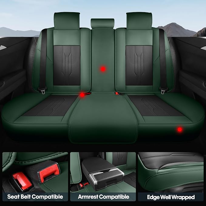 AOOG Car Seat Covers Full Set, Leather Seat Covers - Image 3