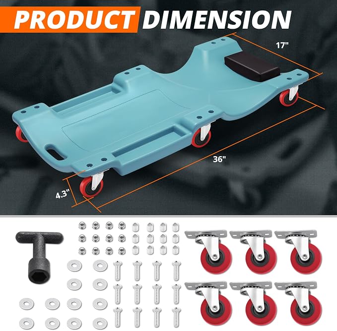 DNA MOTORING 36" L X 17" W x 4.25" H Vehicle Repair Low Profile Automotive - Image 5