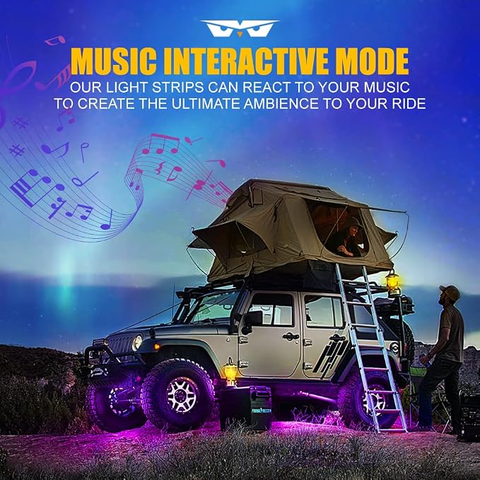 LUMENIX Double Row RGB LED Car Underglow Lights Kit, w/Dynamic Music & DIY Mode - Image 7