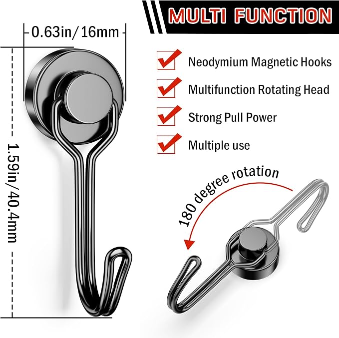 FINDMAG 100 Pack Magnetic Hooks, 30 LB+ Magnetic Hooks - Image 2