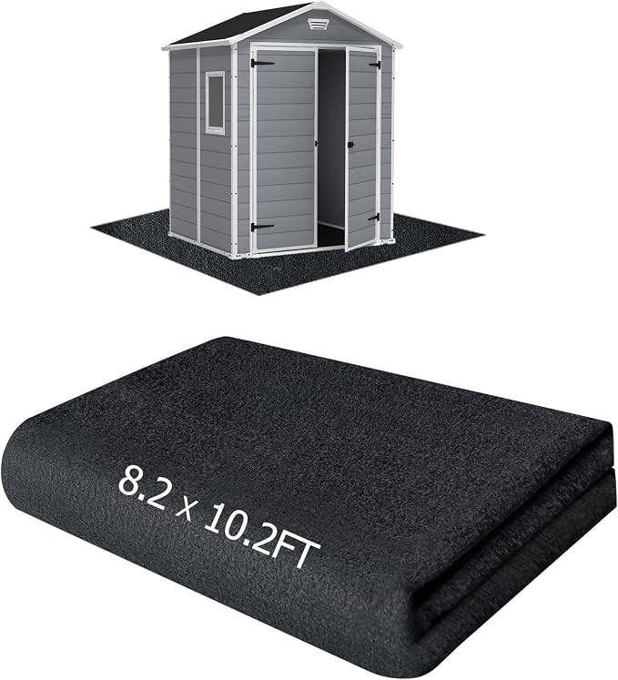 Outdoor Storage Shed Floor Mat, 8.2*10.2FT Waterproof Washable Garden Flooring by RUNZEG