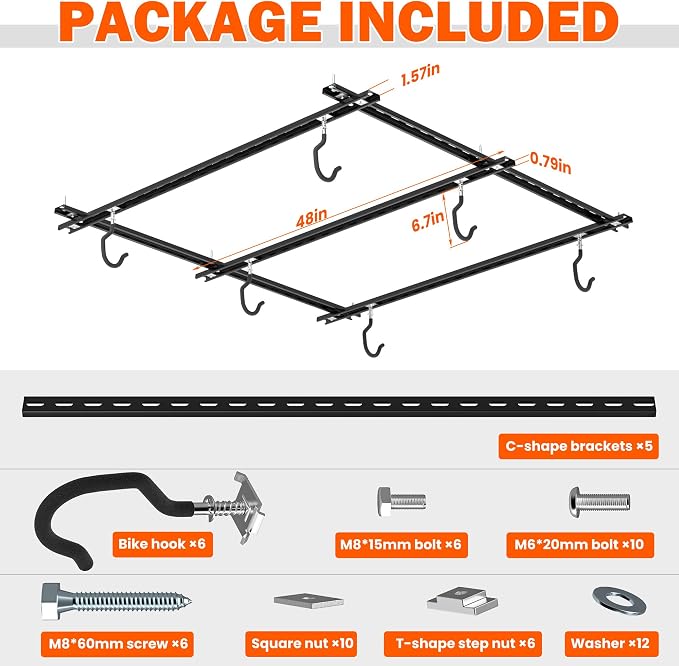 Ultrawall Ceiling Bike Rack for Garage, Indoor Bike Hanger - Image 2