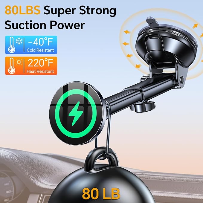 Coolpow for MagSafe Car Mount Charger【Ultra Magnet】Magnetic Phone Holders for - Image 7