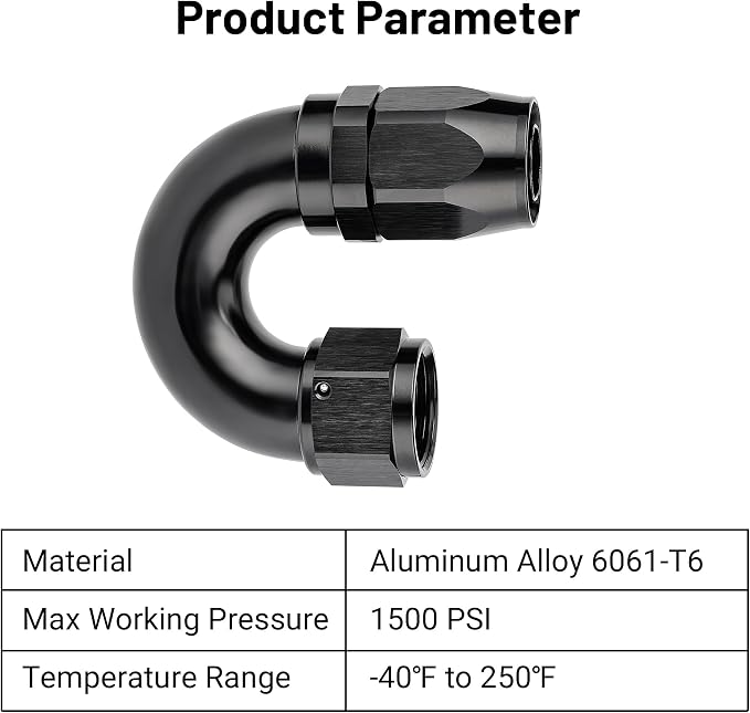 EVIL ENERGY 12AN 180 Degree One Piece Full Flow Hose End Fitting Swivel - Image 3