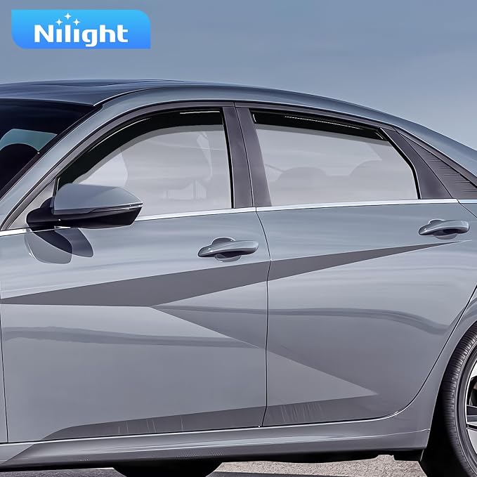 Nilight in-Channel Rain Guards for Hyundai Elantra 2021 2022 2023 2024 2025 - Image 7