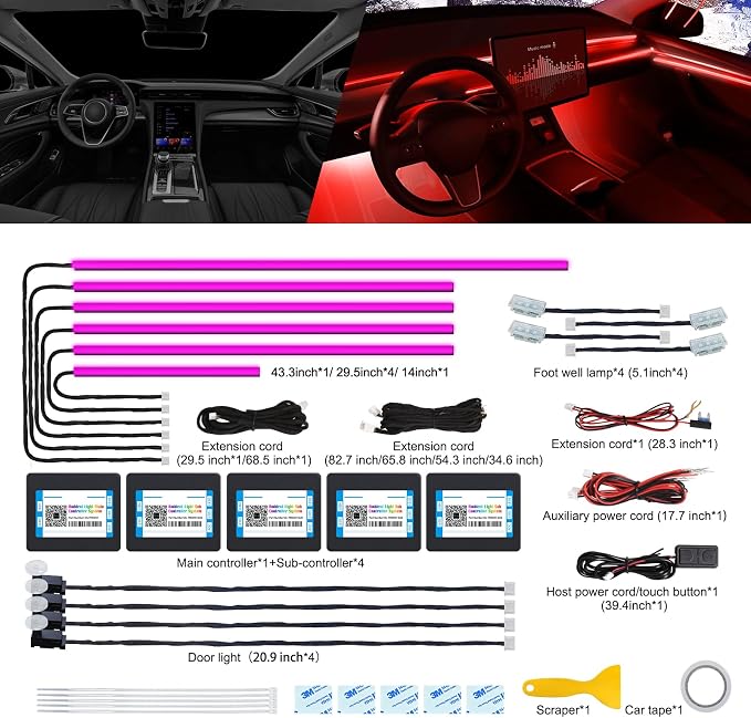 Acrylic Interior Car LED Strip Light - Image 3
