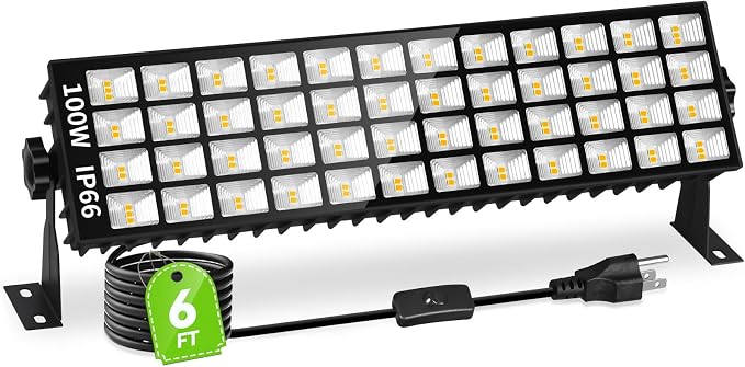 100W LED Shop Light, 11000LM 3000K Warm White Plug in Garage Light by Linstaine