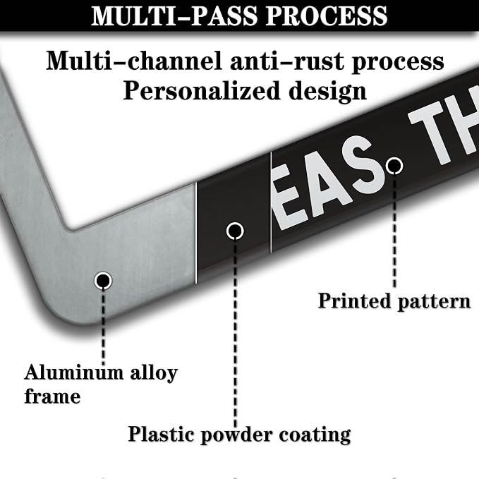 License Plate Frames for Men Black and White License Plate Cover for Women Seas - Image 5
