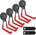 3-H Heavy Duty Magnet Garage Hooks 4 Pack, Extra Large Strong Magnetic Hooks by 3-H