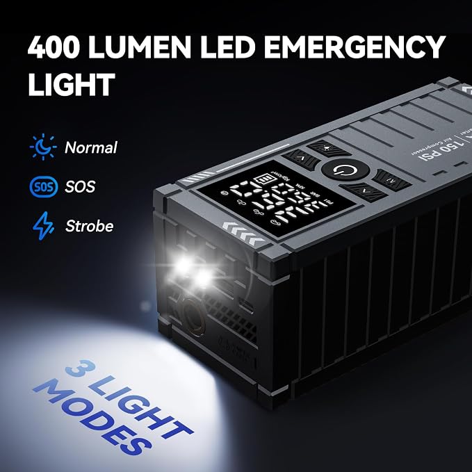 Car Battery Jump Starter with Air Compressor - Image 6