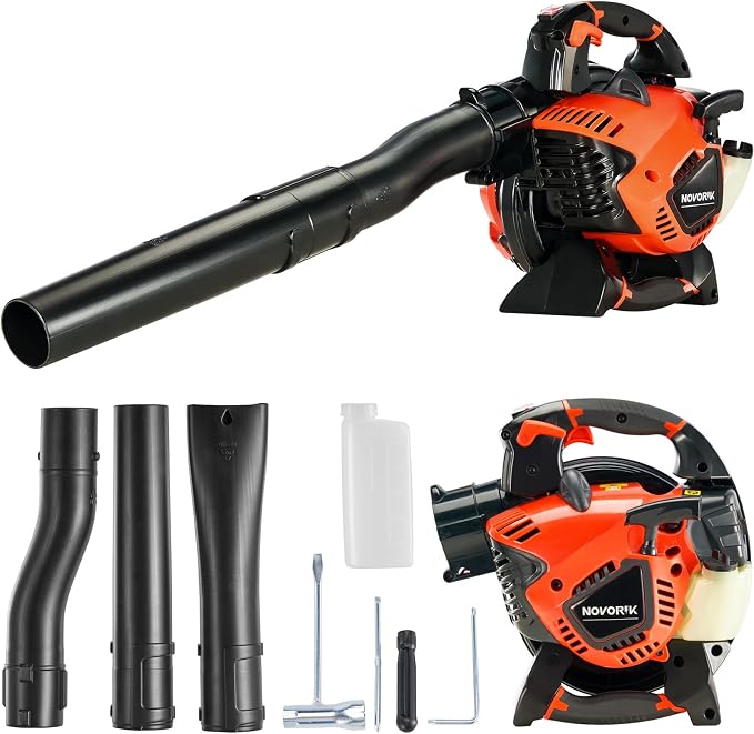 28CC Gas Leaf Blower 450-CFM 160-MPH, 2-Cycle Handheld Leaf Blower by Novorik
