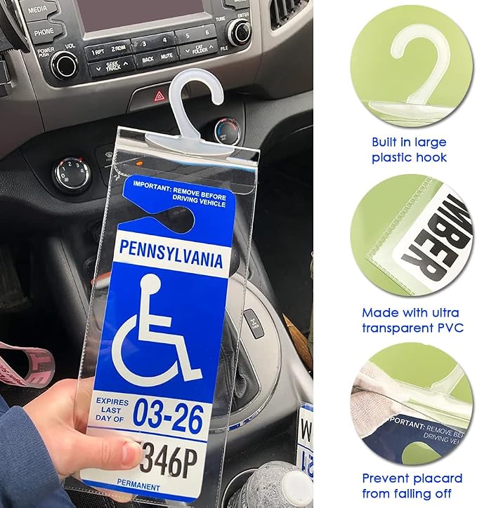 Handicap Parking Placard Holder, Ultra Transparent Disabled Permit Protective - Image 2
