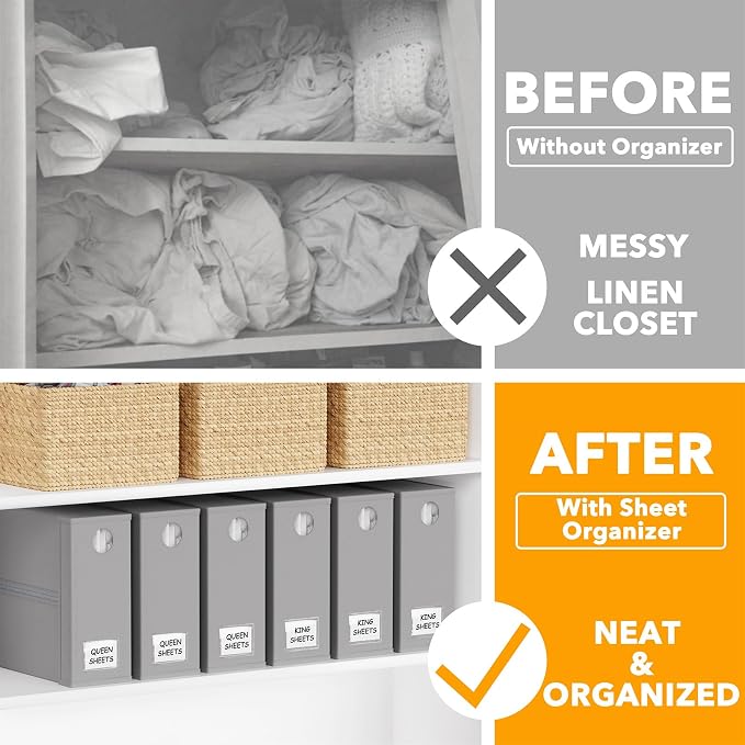 SpaceAid 6 Pack Bed Sheet Organizers and Storage, Foldable Sheet Organizer - Image 2