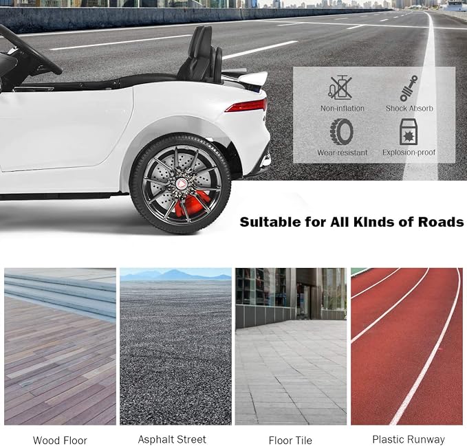 Costzon Ride on Car, 12V Licensed Jaguar F-Type SVR Battery Powered Kids' - Image 9
