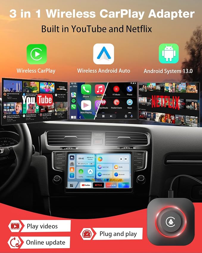 Wireless CarPlay Adapter, 2025 Upgraded Magic Box 2.0 Supports YouTube Hulu - Image 2