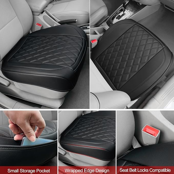 1 Pack Leather Front Car Seat Cover Bottom Car Seat, Anti-Slip and Full Wrap - Image 4
