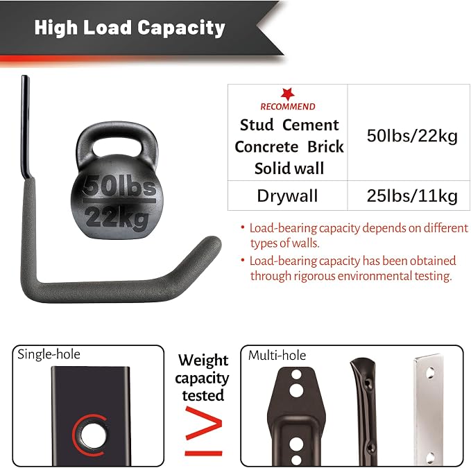 Garage Hooks for Hanging Heavy Duty, Ladder Hooks for Garage Wall Hanger - Image 3