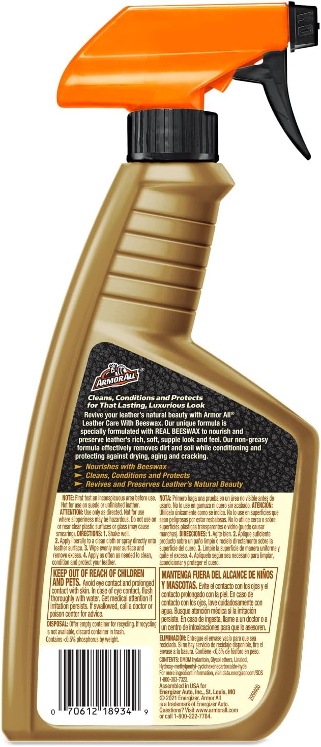Armor All Car Leather Cleaner Spray, Beeswax Leather Care Spray - Image 6