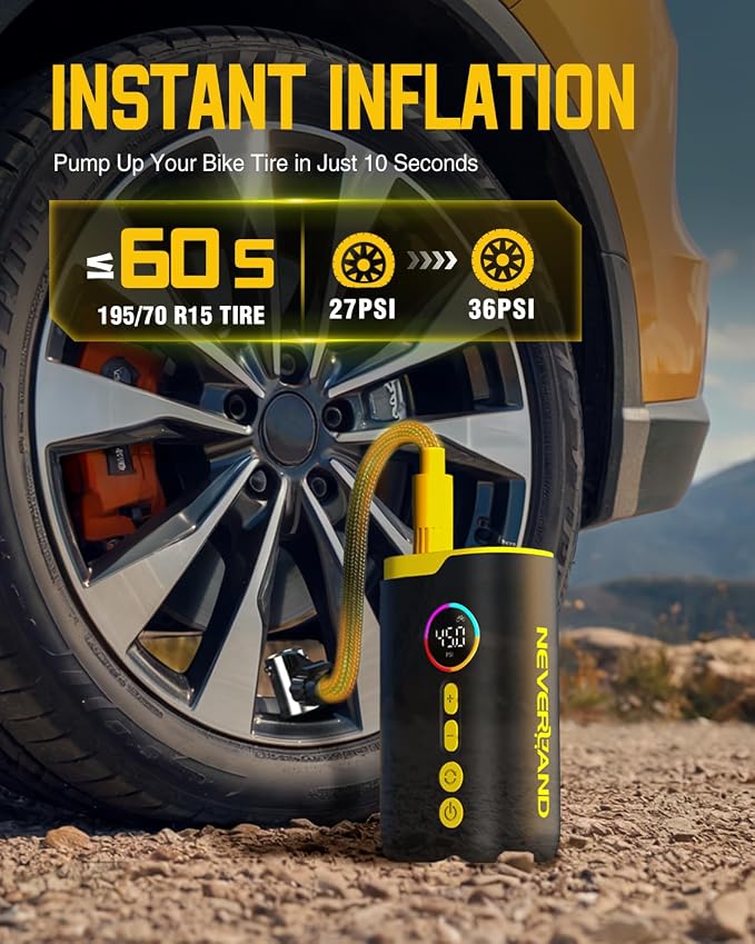 NEVERLAND Tire Inflator Portable Air Compressor - Image 3