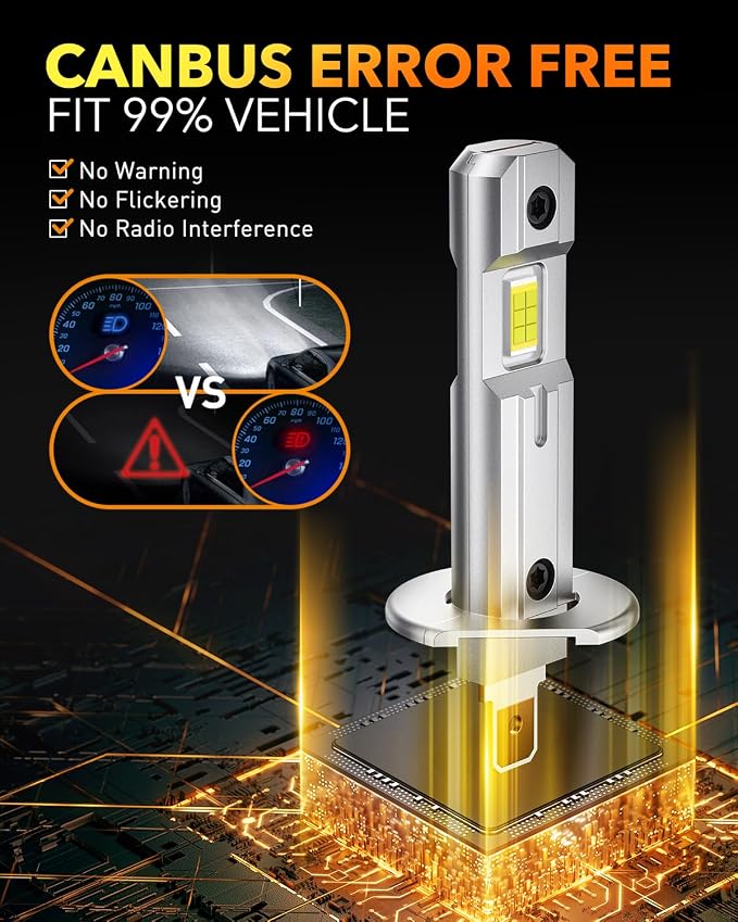 OXILAM H1/H1LL LED Bulbs 30000LM 6500K White Ultra-Bright, 5 Min Quick Install - Image 7