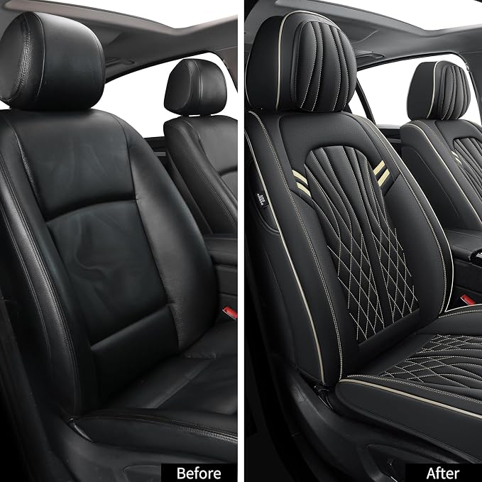 Seat Covers for Cars, Waterproof Seat Covers, Leather Car Seat Covers 2 Pack - Image 2