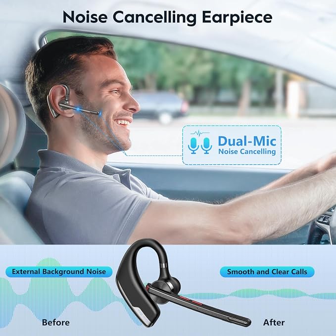 New bee Bluetooth Headset, Wireless Bluetooth Earpiece - Image 3