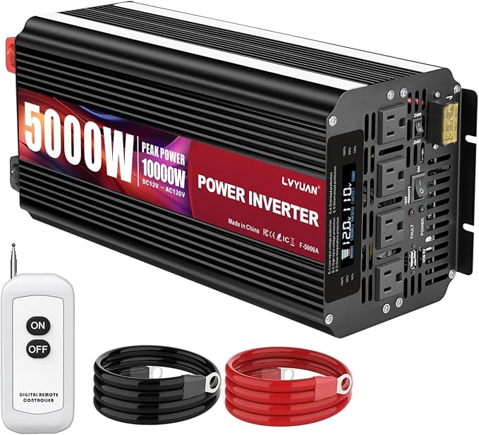 LVYUAN 5000 Watt Power Inverter 12V to 110V 120V by LVYUAN