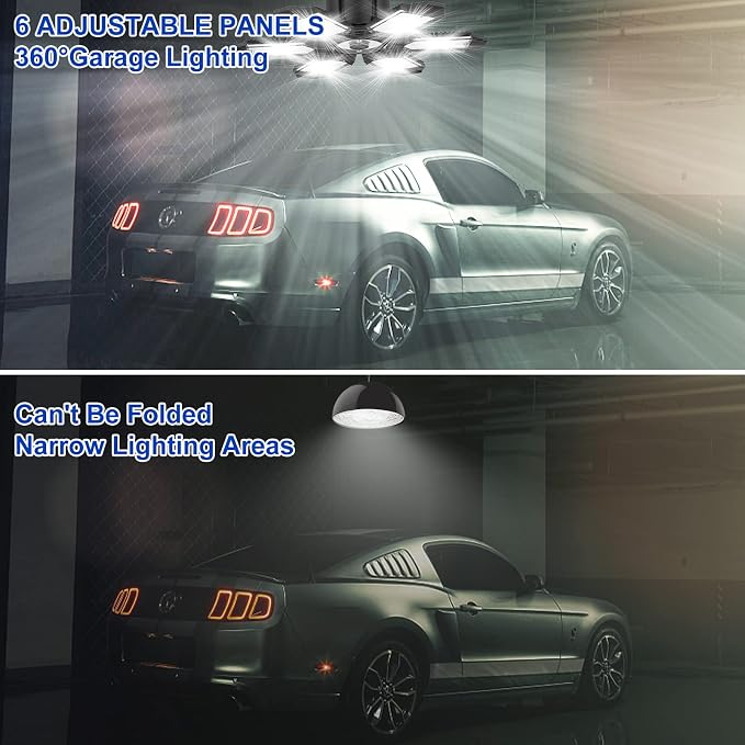 8 Pack 220W Garage Light Ceiling Led Deformable LED Shop Lights - Image 2