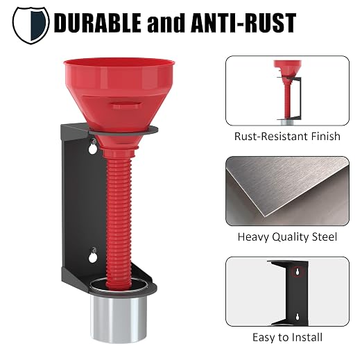 UNITEDPOWER Wall Mount Oil Funnel Holder, Organizer Storage Rack - Image 4
