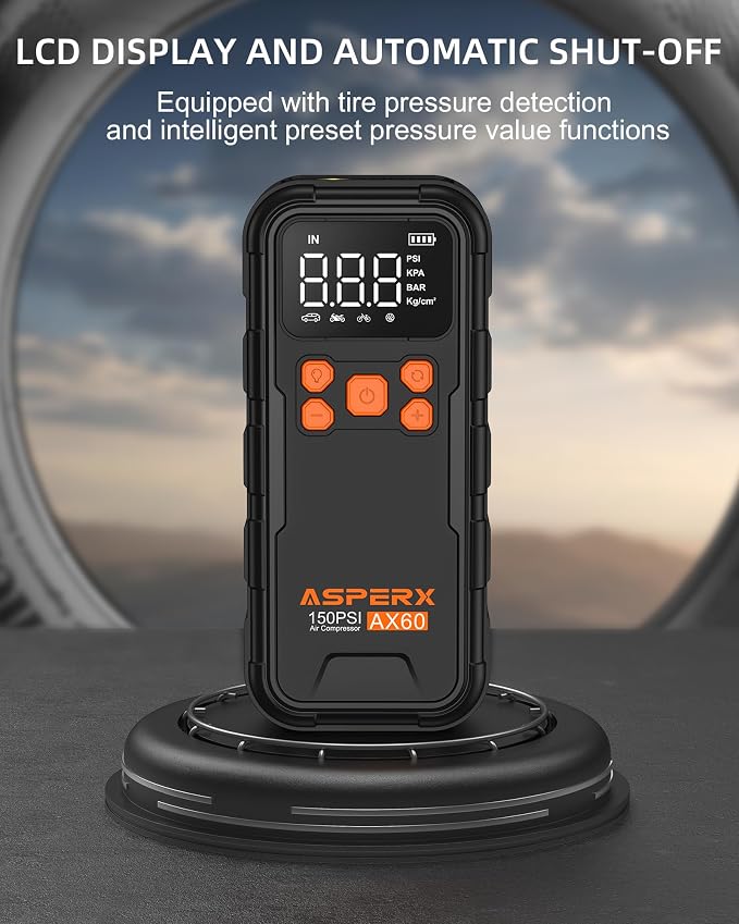 Tire Inflator Portable Air Compressor, 150PSI Cordless Air Pump - Image 4