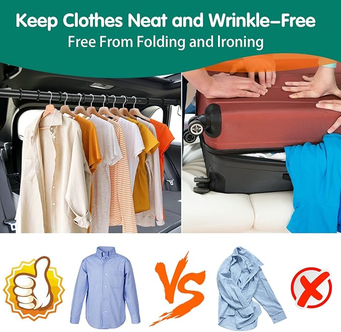 Car Clothes Hanger Bar, Heavy Duty Telescopic Clothes Rod - Image 3