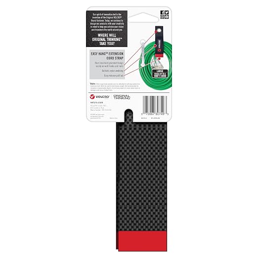 VELCRO Brand Easy Hang Extension Cord Organizer Holder | Large 18" Heavy Duty - Image 8