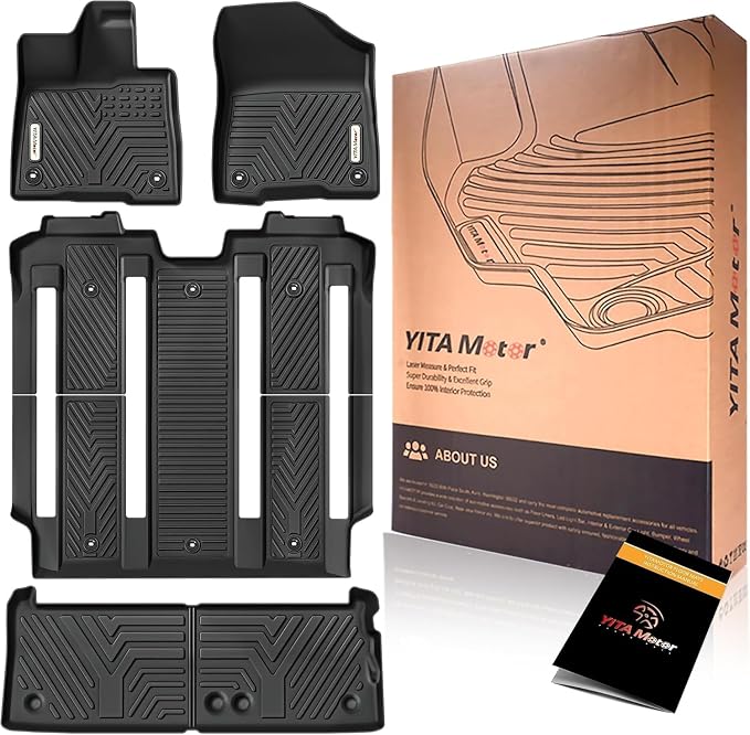 YITAMOTOR Floor Mats Fit Toyota Sienna 2021-2025, Custom Fit TPE All Weather - Image 2