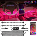 Nilight 4PCS USB Interior Car Lights 48 LEDs RGB LED Strips Lights by Nilight