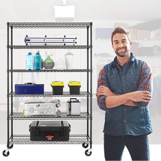 BestOffice NSF Wire Shelving Unit 6-Shelf Large Storage Shelves Heavy Duty - Image 2
