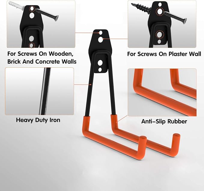 Intpro Garage Hooks 22 Pack Heavy Duty Garage Storage Hooks Steel Tool Hangers - Image 3