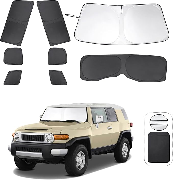 TINGLU Window Shades for Toyota FJ Cruiser Sport Utility 2007-2014 Accessories by TINGLU