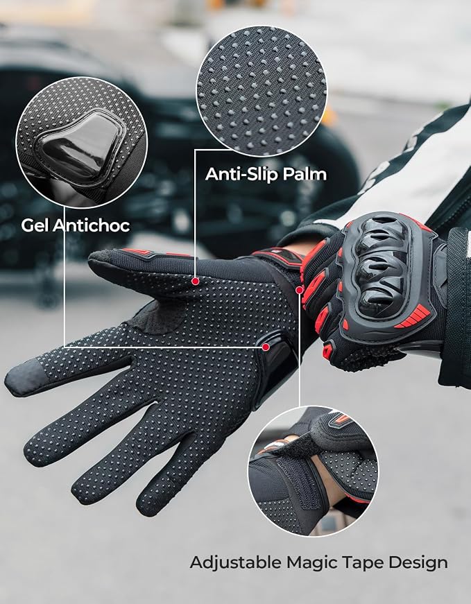 KEMIMOTO Motorcycle Gloves for Men/Women, Touchscreen Dirt Bike Gloves - Image 2