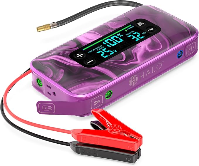 HALO Bolt Ultimate 3 Portable Car Battery Jump Starter | 130 PSI Air Compressor by Halo