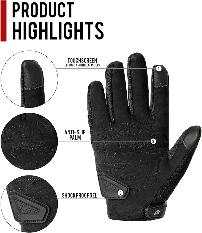 BORLENI Motorcycle Riding Gloves Touch Screen Full Finger Glove Motocross Road - Image 2